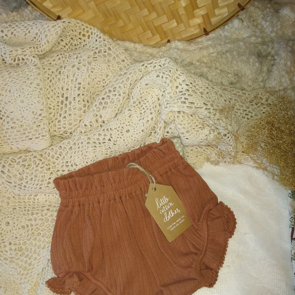 Kids Ruffle Shorts - Rust - Picture 3 of 5